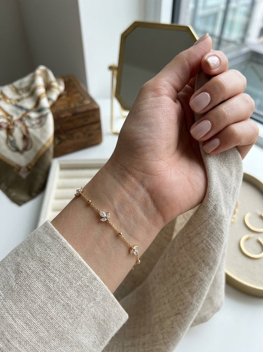 Crystal chain Tulip Bracelet