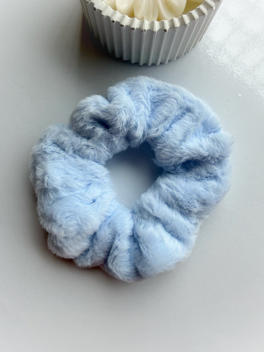 Blue Fur Scrunchie