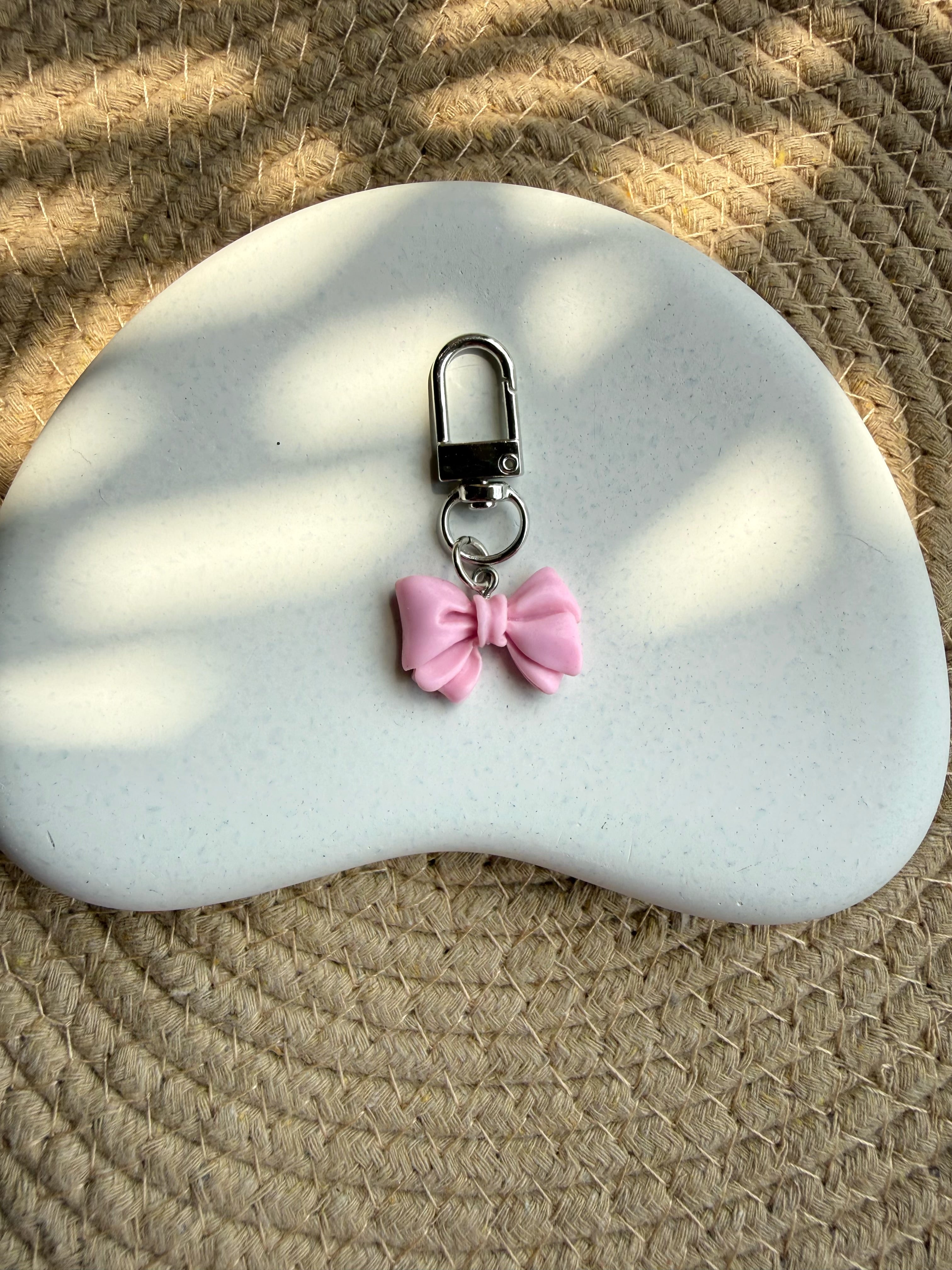 Pastel pink bag charm