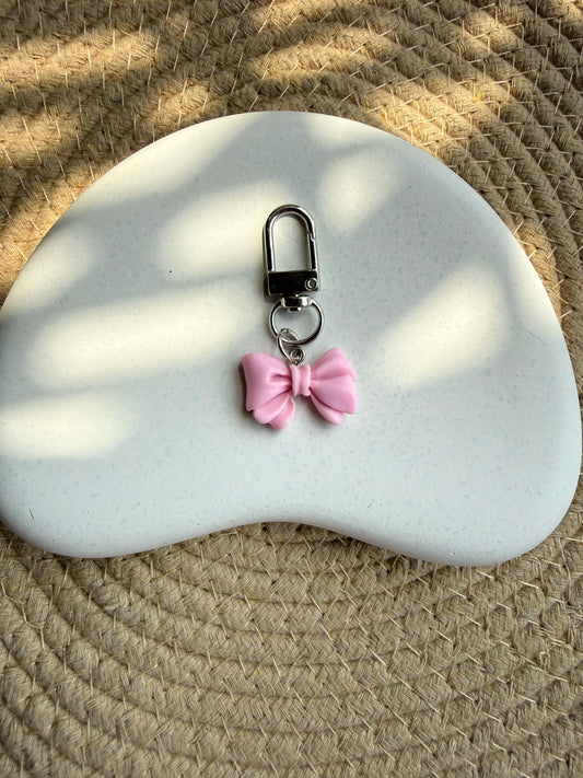 Pastel pink bag charm