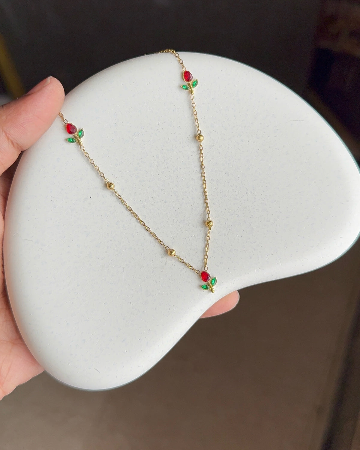 Red Tulip Necklace