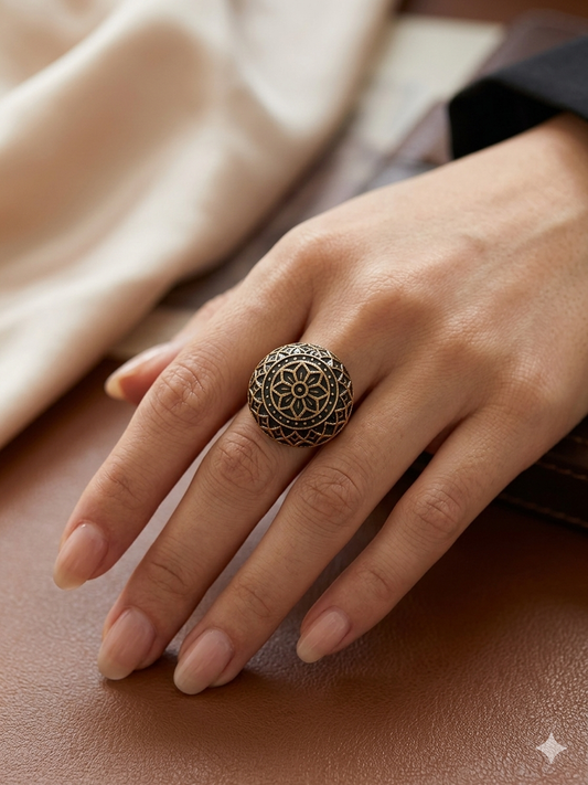 Black Meena Ring