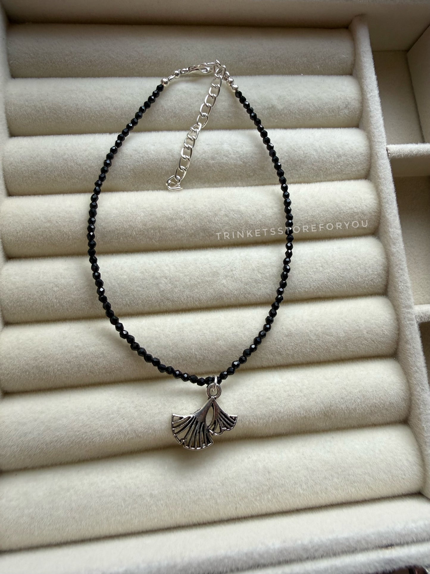 Ginkgo Leaf Beaded Anklet