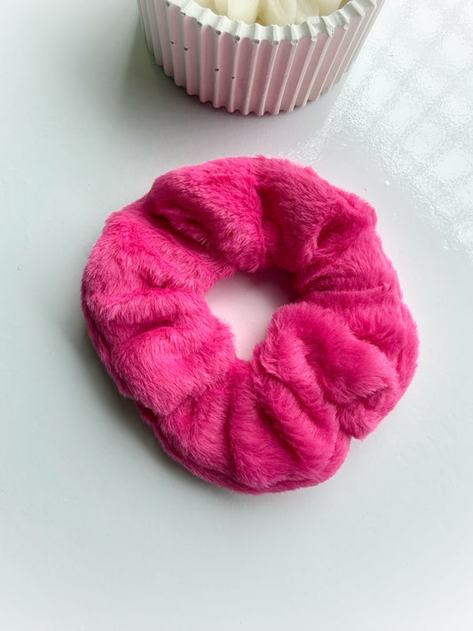 Hot Pink Fur Scrunchie