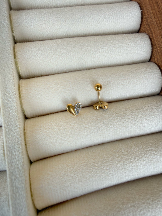 Half Heart Studs