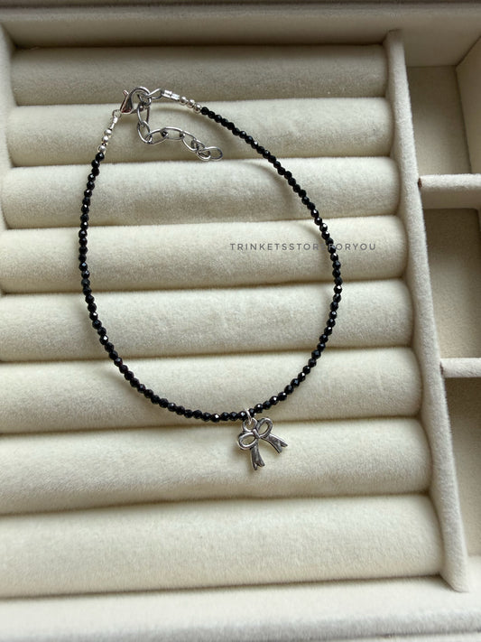 Mini Bow Beaded anklet
