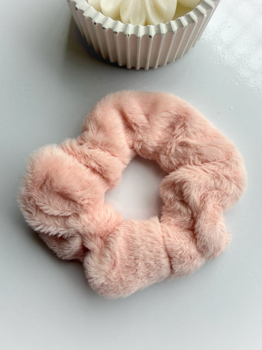 Peach Fur Scrunchie