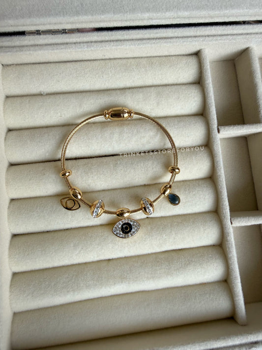 Evil Eye Charm Bangle