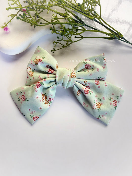 Mint Bow Clip