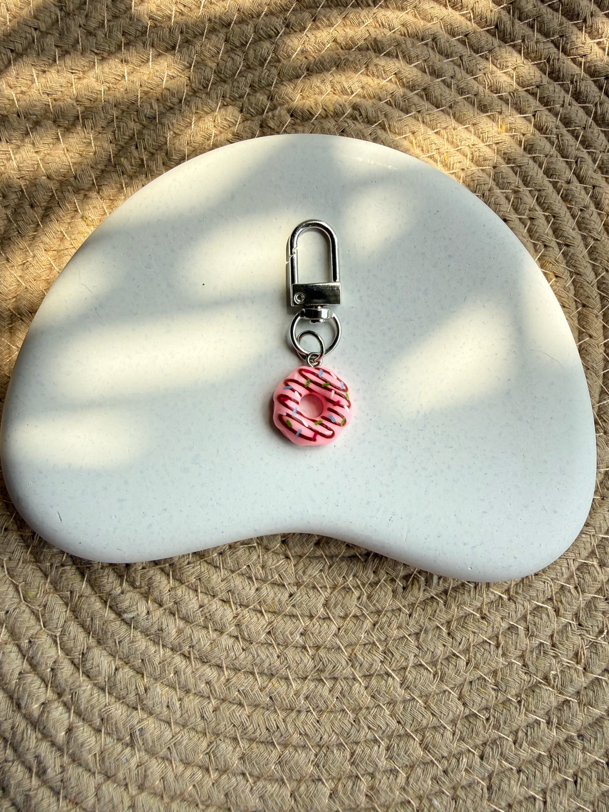 Pink Donut Bag Charm