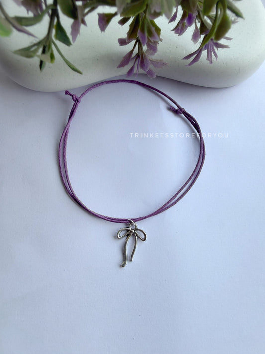 Bow Lavender Anklet