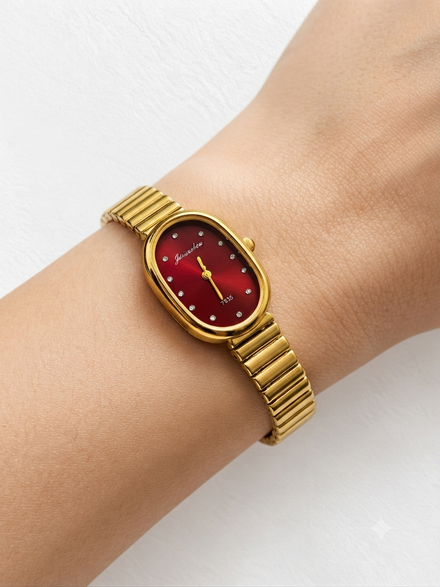 Maroon Vintage Watch