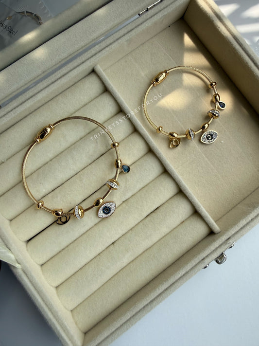 Evil Eye Charm Bangle