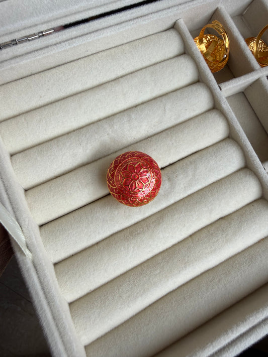Red Meena Ring
