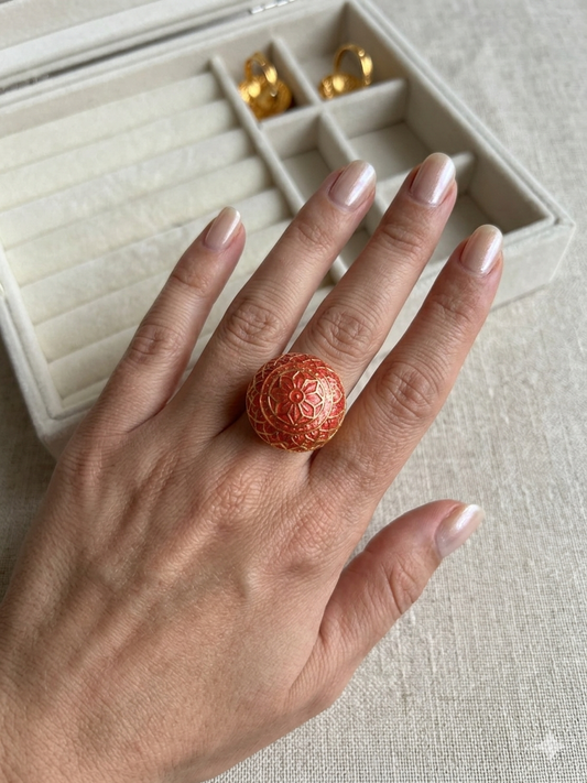 Red Meena Ring