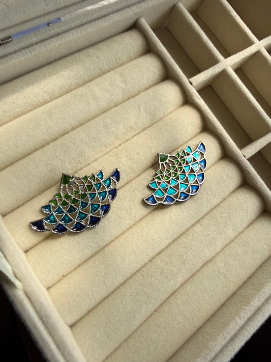 Meena oxidised earrings