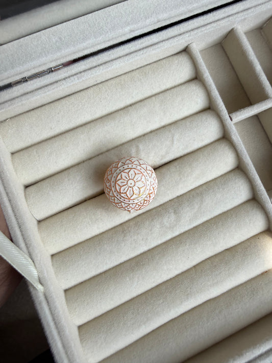 White Meena Ring