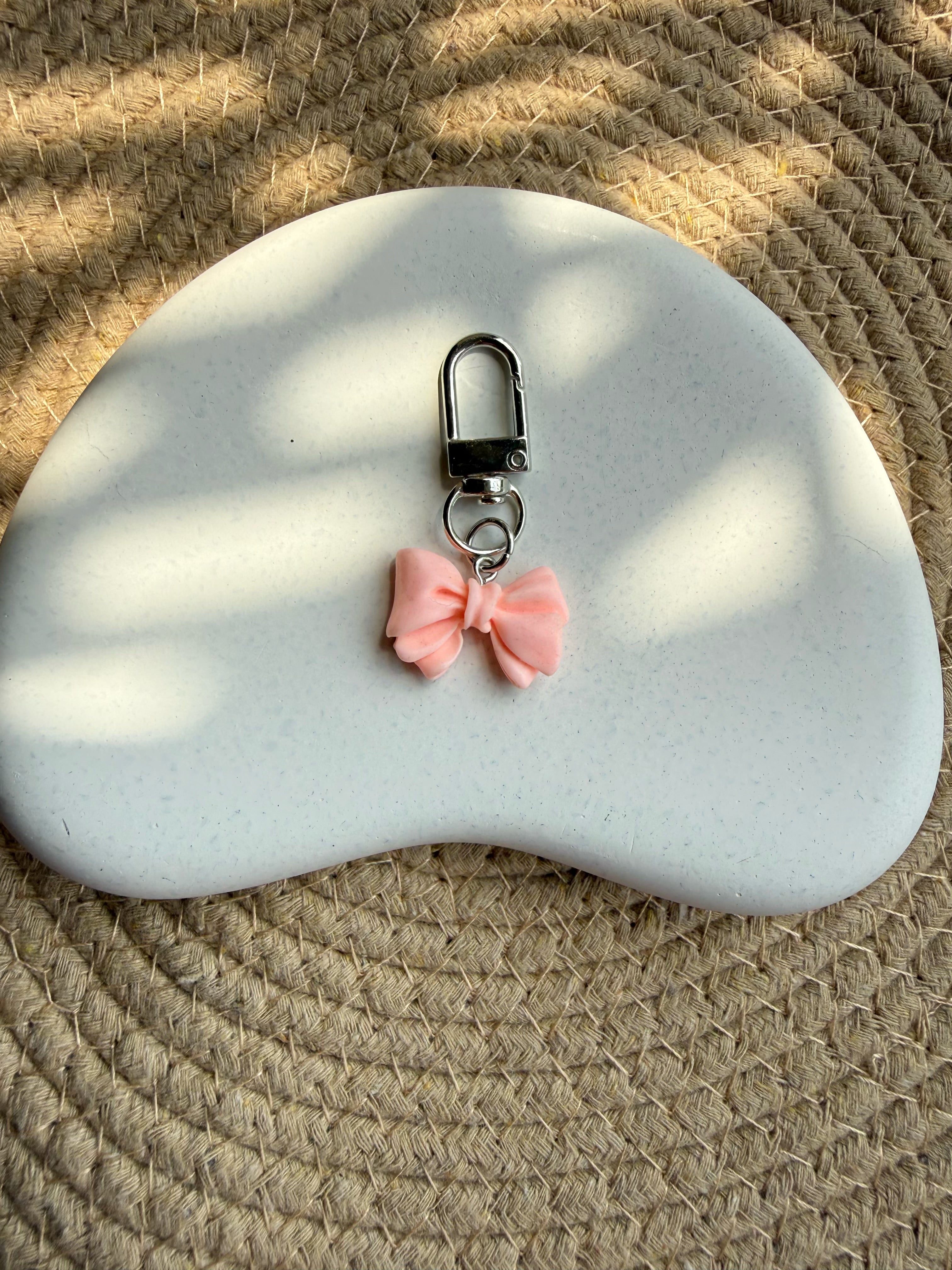 Baby pink bag charm
