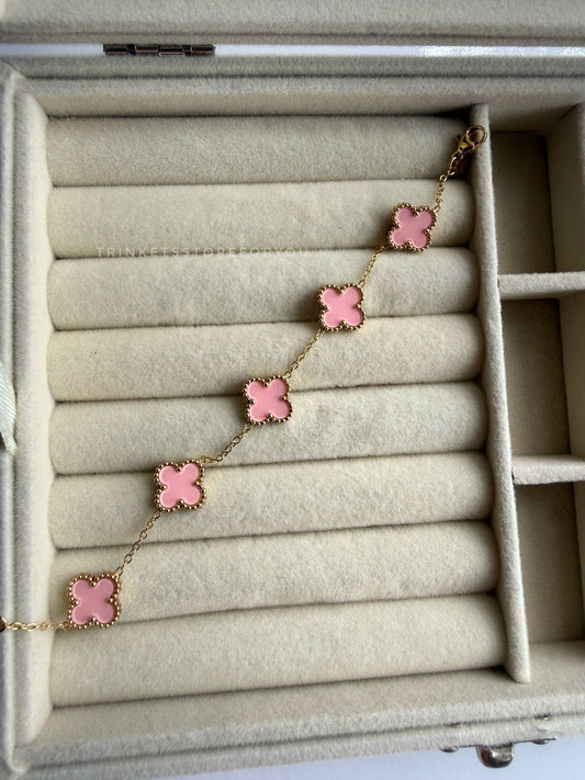 Pink Clover Bracelet