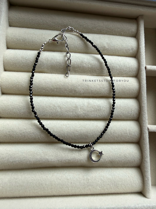 Moon Beaded Anklet