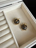 Black Meenakari Jhumkas