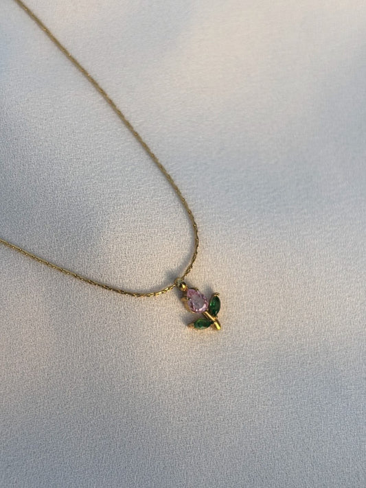 Pink Tulip Necklace
