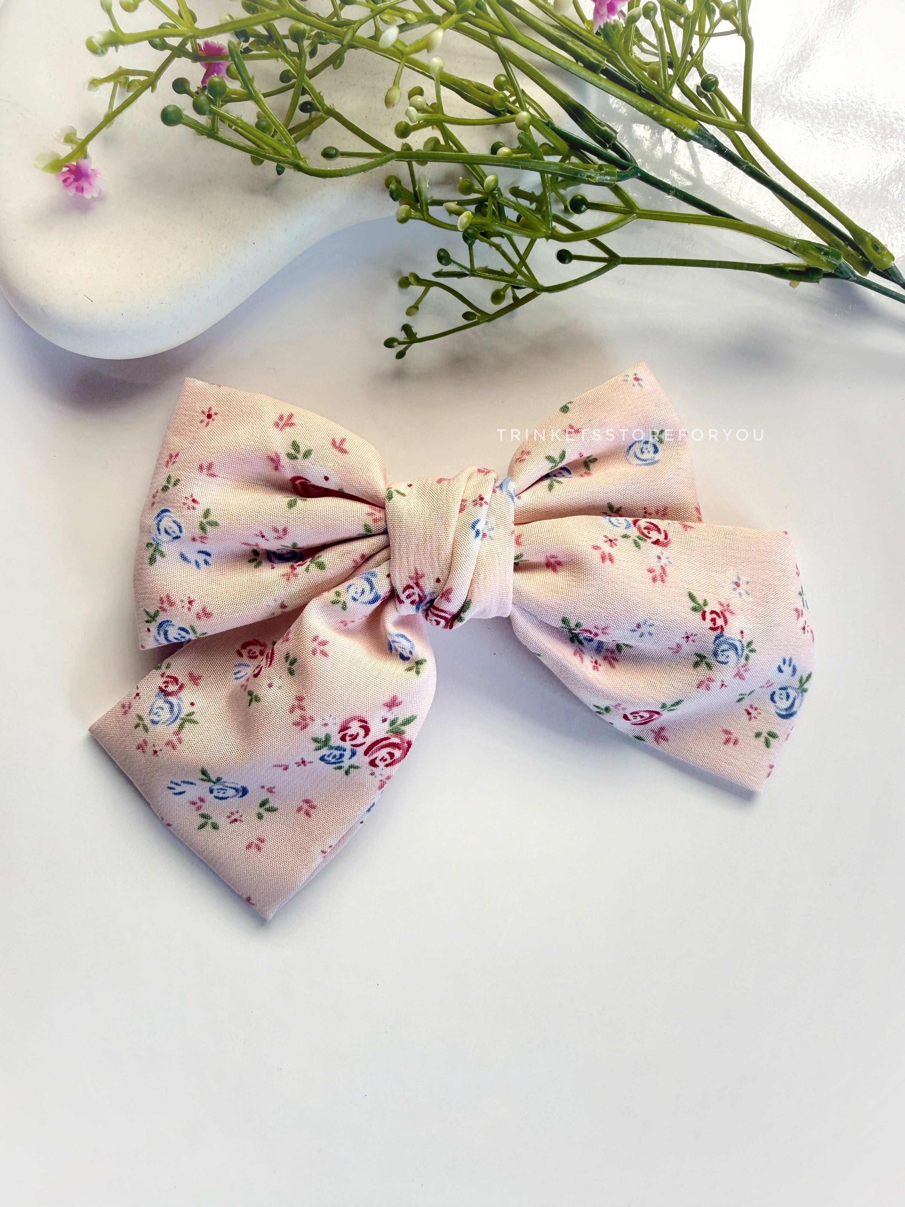 Rose Petal Bow Clip
