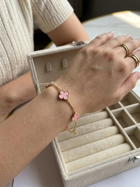 Pink Clover Bracelet
