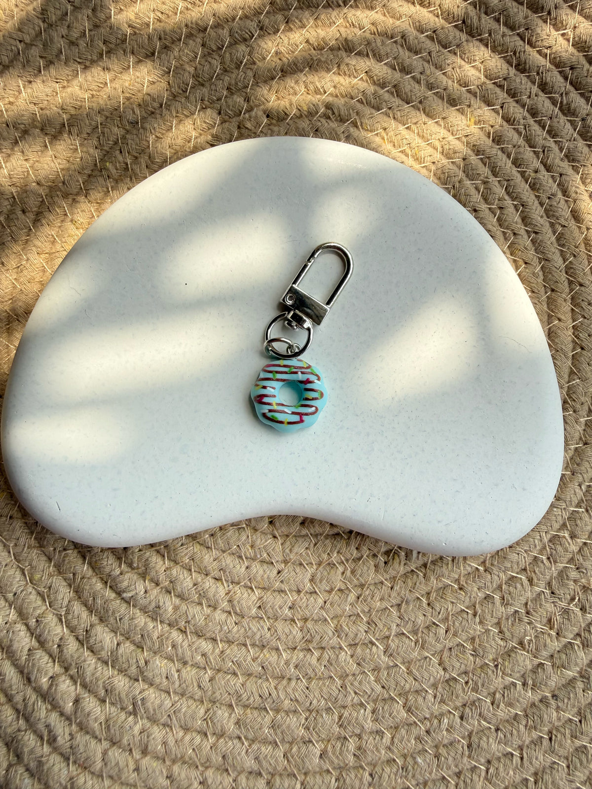 Blue Donut Bag Charm