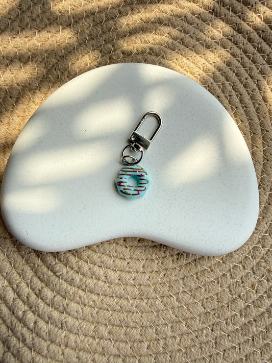 Blue Donut Bag Charm