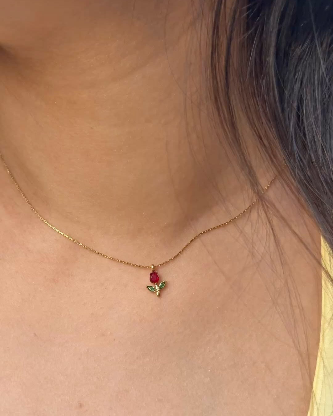 Red Tulip Necklace
