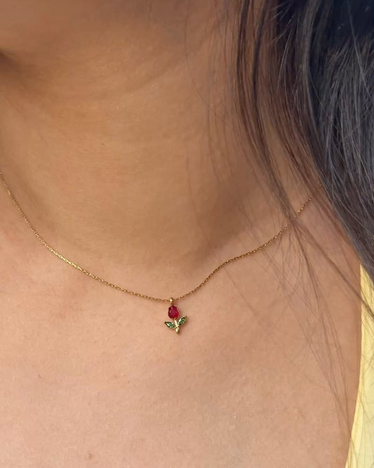 Red Tulip Necklace