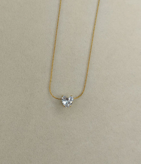 Solitaire Heart Necklace