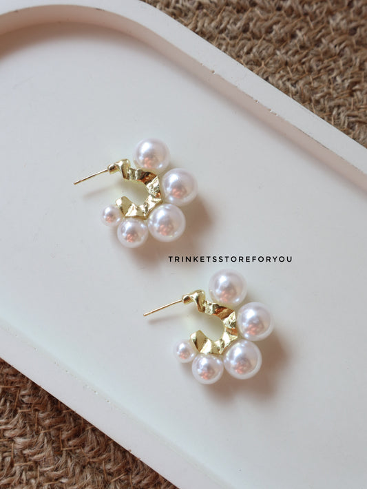 Chic Pearl Hoops