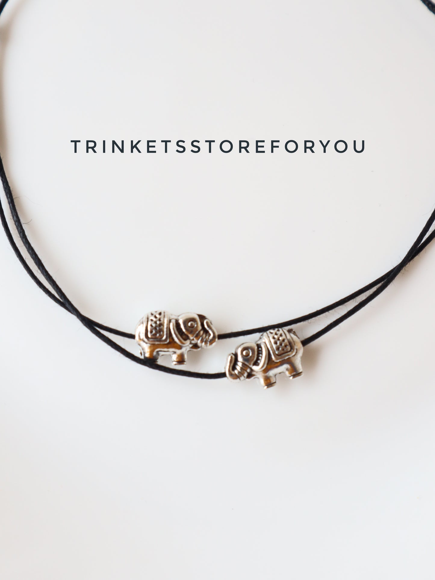 Twin Elephant Anklet